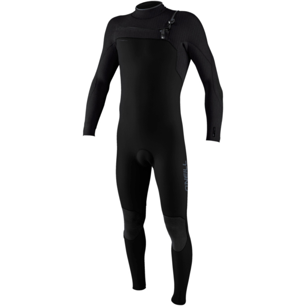 2026 O'Neill Junior Hyperfreak 3/2mm+ Chest Zip Wetsuit 5350 - Black / Tempered Steel / Tempered Steel